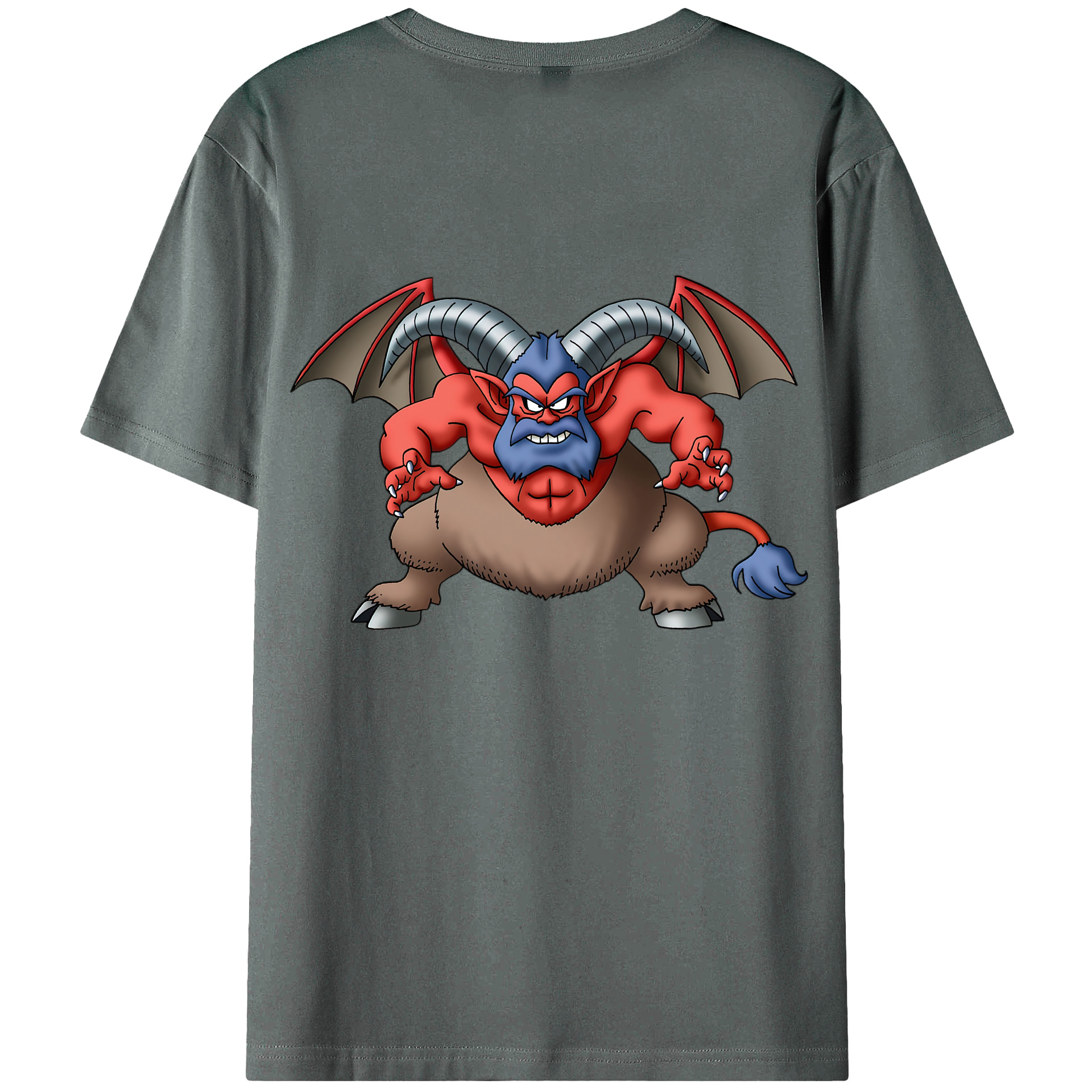 （画像用） ドラゴンクエスト Doragon Kuesuto Dragon Quest 綿100％ メンズ半袖Tシャツ（バックプリント） 通気性
